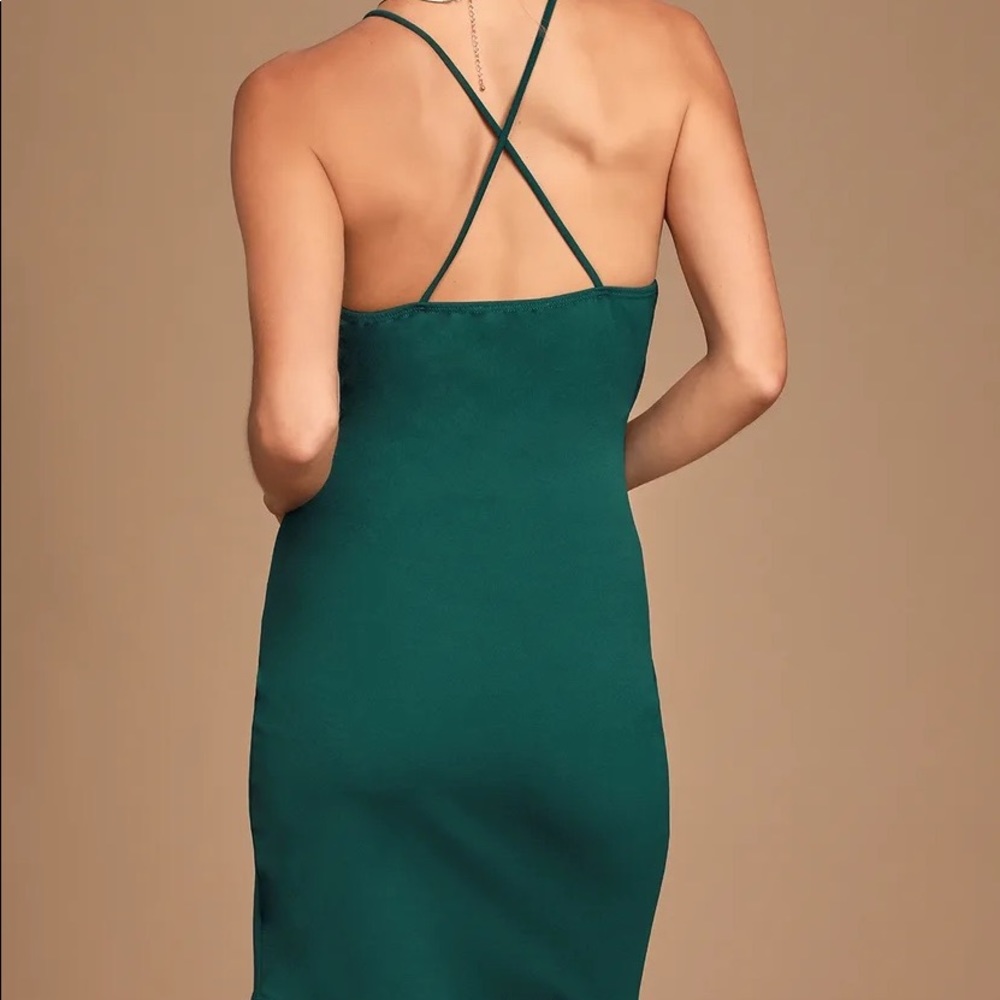 Lulus - Loving Looks Emerald Green Bodycon Mini Dress - Picture 4 of 4